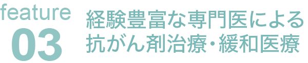 経験豊富な専門医による抗がん剤治療・緩和医療